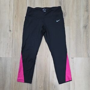 Nike Women's Black Capris with Pink Accents